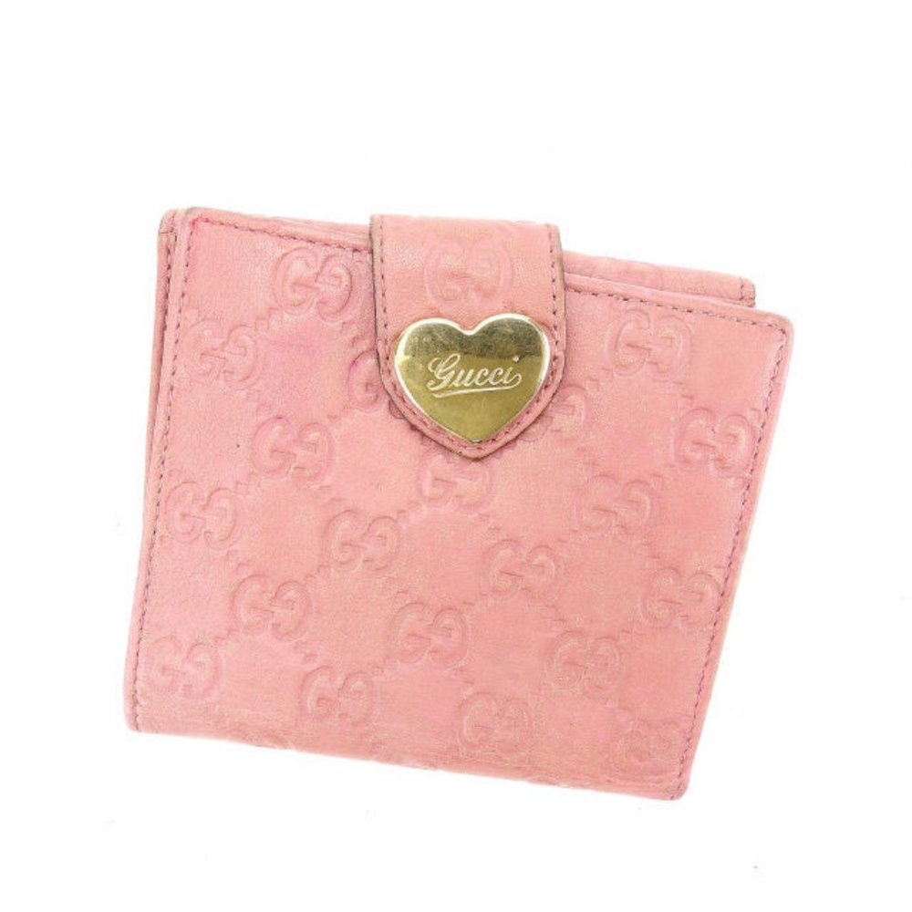 Gucci Wallet Purse Guccissima Pink Gold Woman Authentic Used